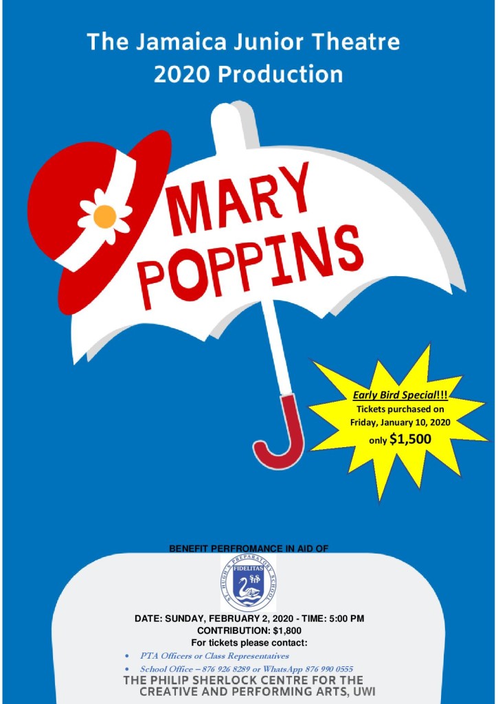 SHPS P.T.A. FUNDRAISER JMTC’s “Mary Poppins” Feb. 2, 2020